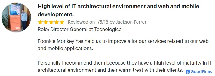 Review obtained at GoodFirms