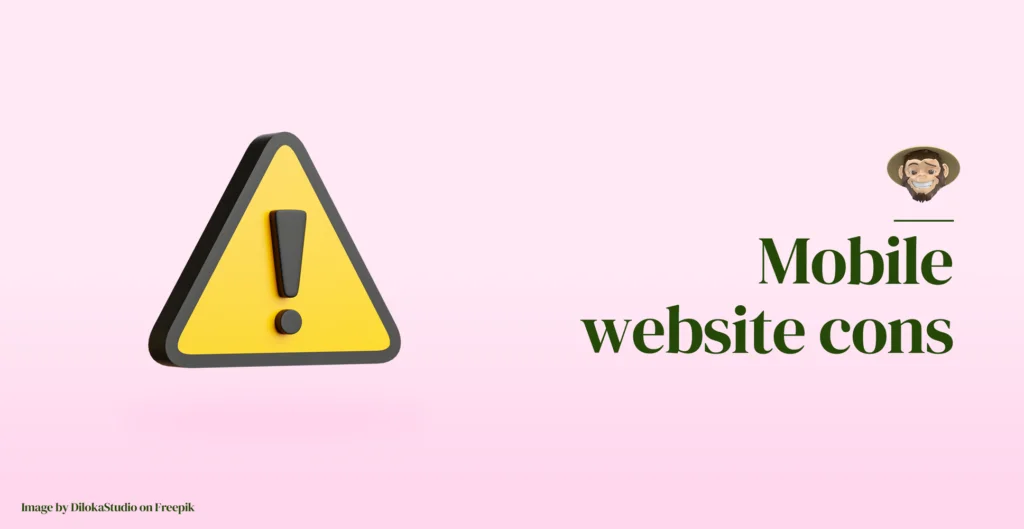 Contras de los sitio web móviles