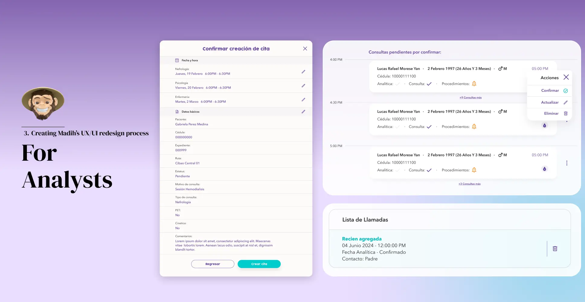 3.  Creating Madih’s UX/UI redesign process: For Analysts