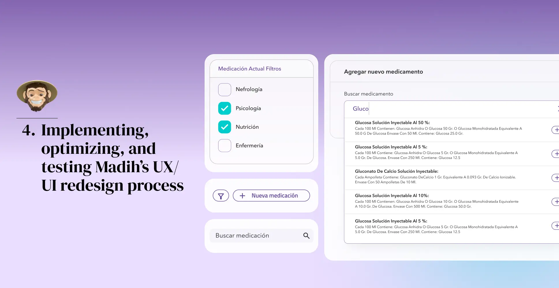 4.  Implementing, optimizing, and testing Madihs UX/UI redesign process