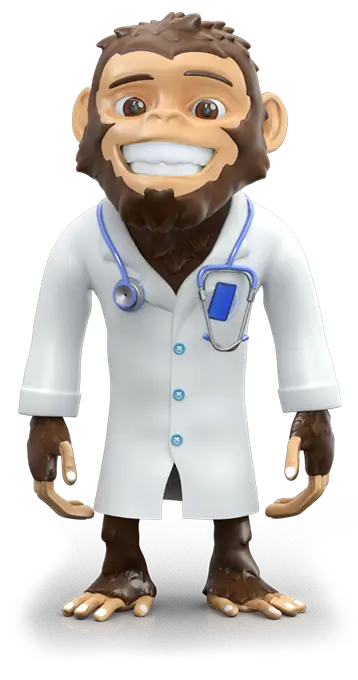 Foonkie Monkey - Doctor with stethoscope and medical documents